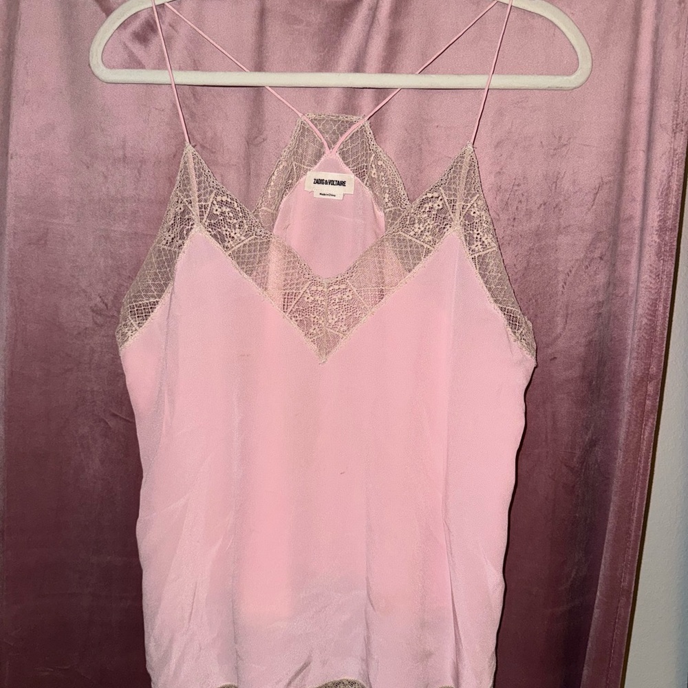 Zadig & Voltaire Blush Lace Camisole